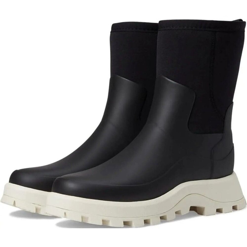 Hunter City Explorer Neoprene Short Black Rain Boots Waterproof EU 38 US 7  NIB